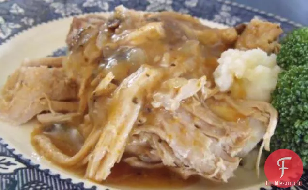 Assado Fácil Do Lombo Da Carne De Porco Do Potenciômetro Do Crock