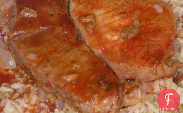 Bifes De Porco Assados Picantes