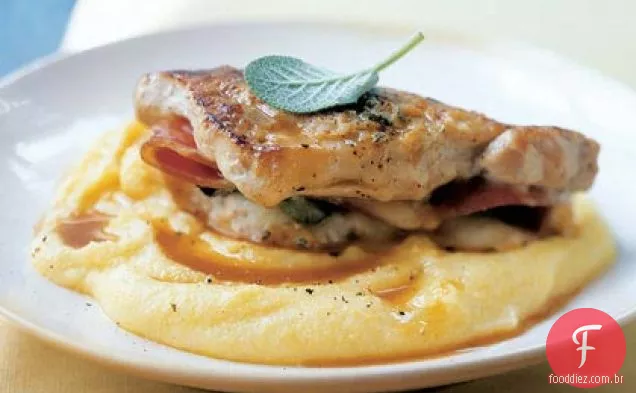 Saltimbocca de porco com Polenta