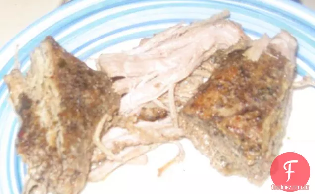 Costeletas De Porco Do País Com Molho De Cogumelos