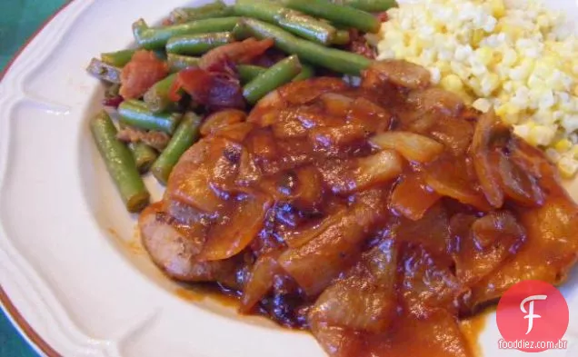 Carne De Porco Lombo Costeletas Cacciatore Estilo