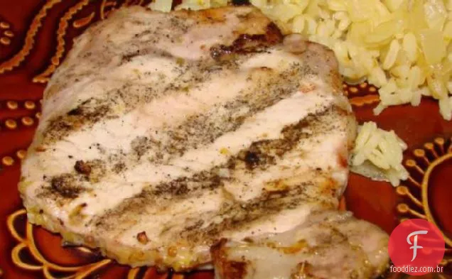 Costeletas De Porco Grelhadas Com Limão