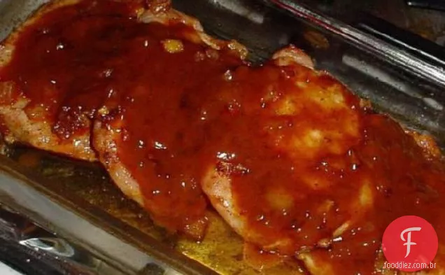 Costeletas De Porco Com Xarope De Bordo