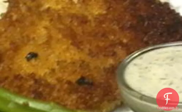 Schnitzel de porco com molho de imersão