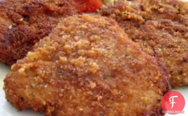 Costeletas De Porco À Milanesa-Parmesão