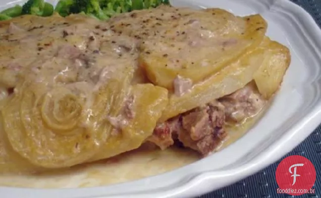 Costeletas de porco e Taters
