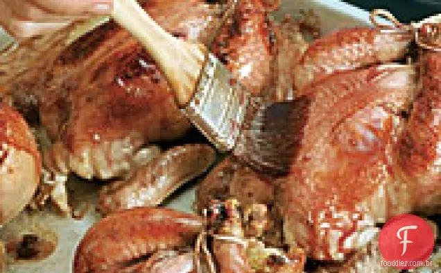 Maple-brandy Glaze para galinhas do jogo da Cornualha