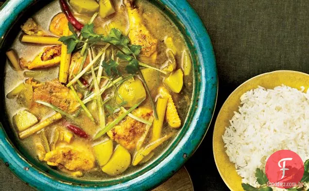 Guisado de galinha da Cornualha com capim-limão e Chiles