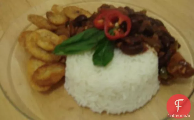 Arroz e feijão Veg prato refeição (vegetariano)