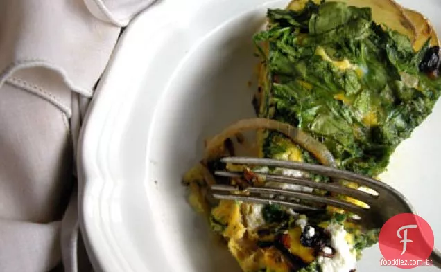 Espinafre, Cebola Caramelizada E Quiche Chevre Com Crosta De Batata
