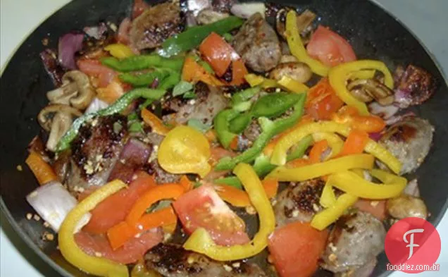 Salsichas, Pimenta E Cogumelo Scramble