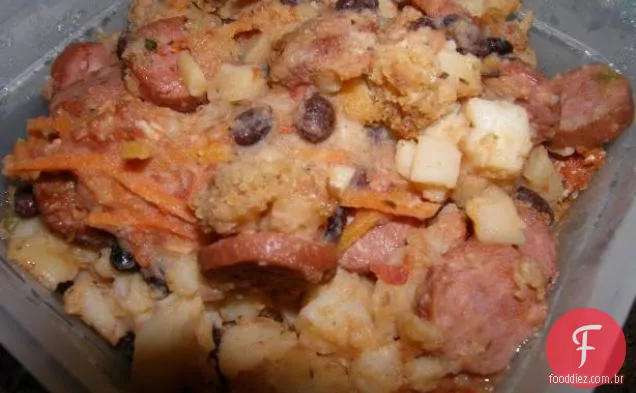 Salsicha Rústica Com Caçarola De Batatas