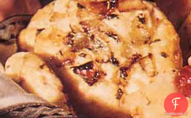 Biscoitos creme com Bacon e cebola assada