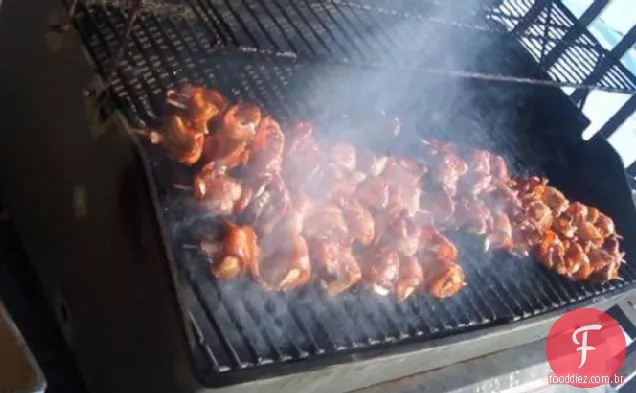 Bacon Embrulhado Cogumelo Kabobs / Kebabs