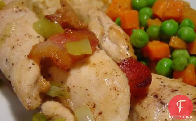 Frango rápido e Bacon refogado