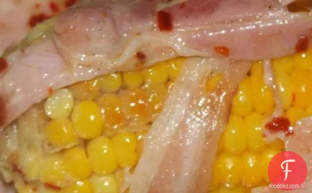 Milho para churrasco, queijo Chilli e Bacon
