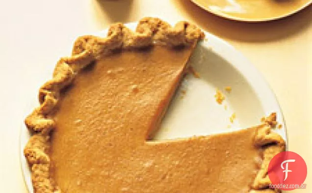 Torta De Abóbora Tradicional Com Uma Crosta Canelada
