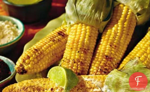 Milho grelhado ao estilo de Oaxaca