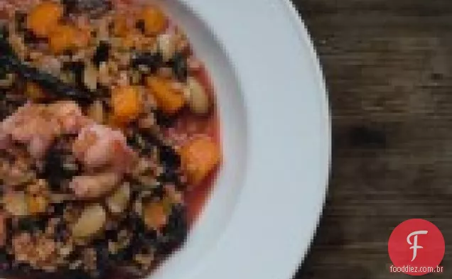 Couve refogada com cerejas doces