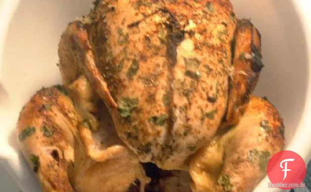 Frango assado com limão e cominho