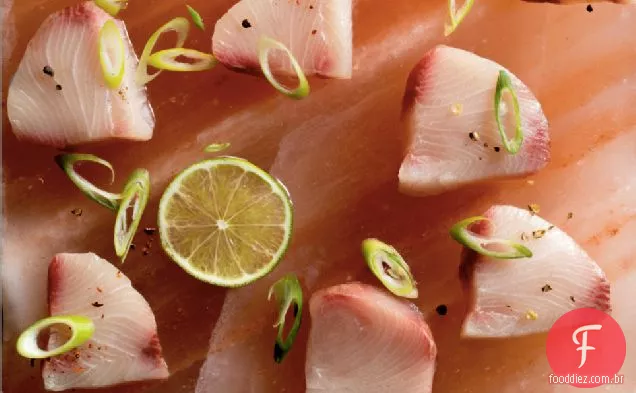 Peixe Fresco! Sal e pimenta Semi-curado Hamachi sashimi