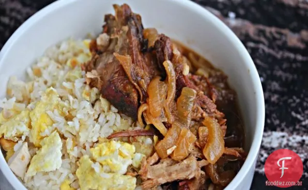 Fogão Lento Filipino Porco Com Alho Arroz Frito