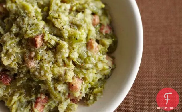 Feijão verde esmagado e batatas com Pancetta de ' Os Gloriosos vegetais da Itália