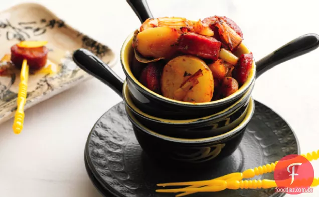 Batatas De Alecrim Com Alho-Poró E Chouriço