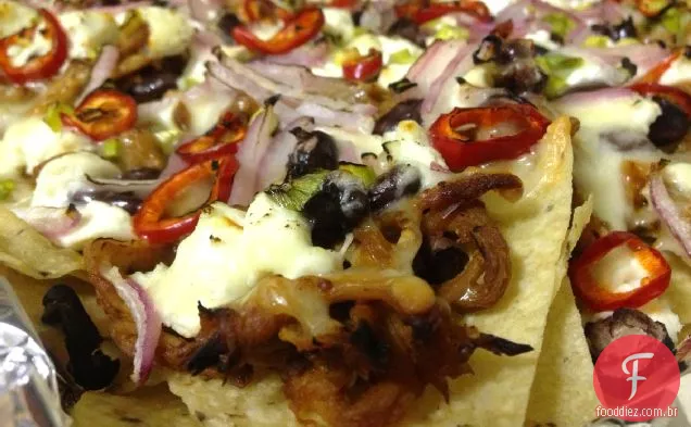 Churrasco puxou Nachos de porco