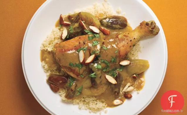 Frango assado com tâmaras e especiarias marroquinas