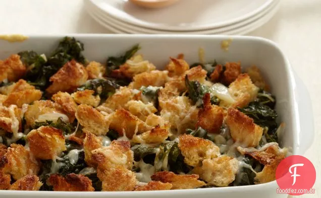 Couve assada crocante com queijo Gruyère