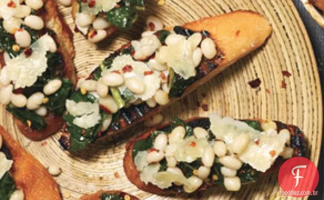 Couve e feijão Bruschetta