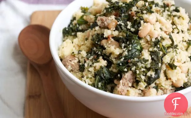 Cous Cous Com Salsicha, Couve E Feijão Branco