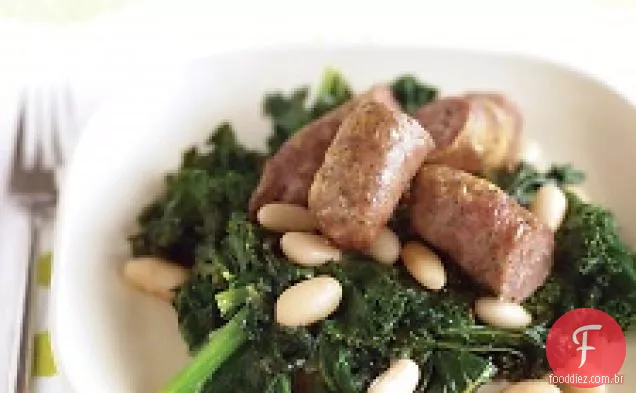 Salsichas Com Couve E Feijão Branco