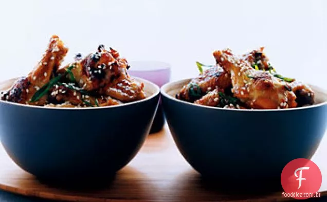 Asas De Frango De Gergelim Pegajosas