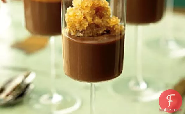 Natillas de Chocolate com grão de café Granita