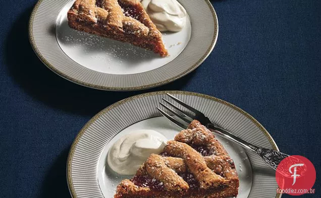 Damasco Linzertorte com Quark Chantilly