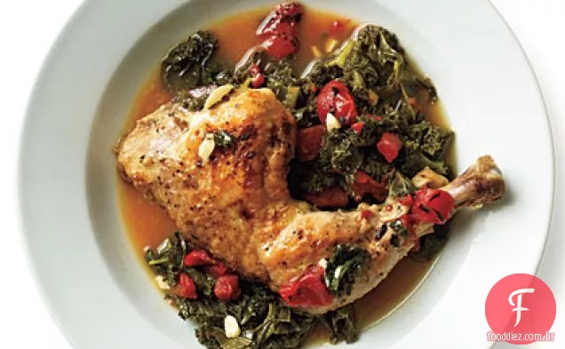 Frango refogado com couve