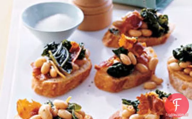 Couve, Feijão Branco E Prosciutto Crostini