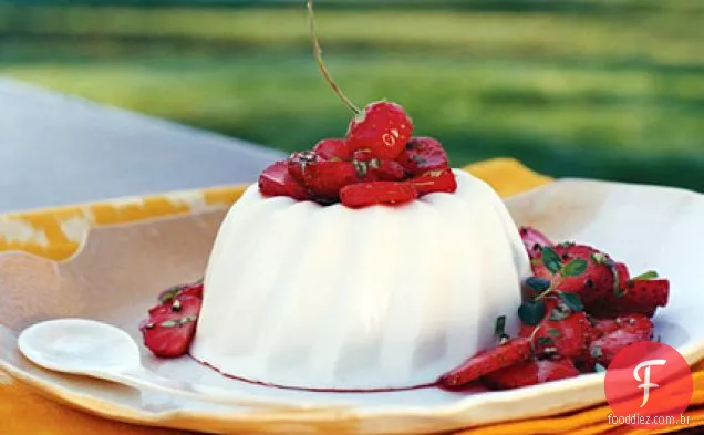 Queijo de cabra e mel Blancmange