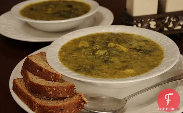 Sopa De Batata Frita, Maçã E Couve