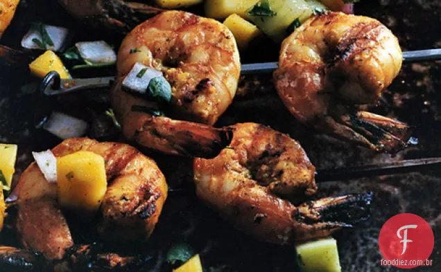 Camarão Tikka com Chutney de manga fresca
