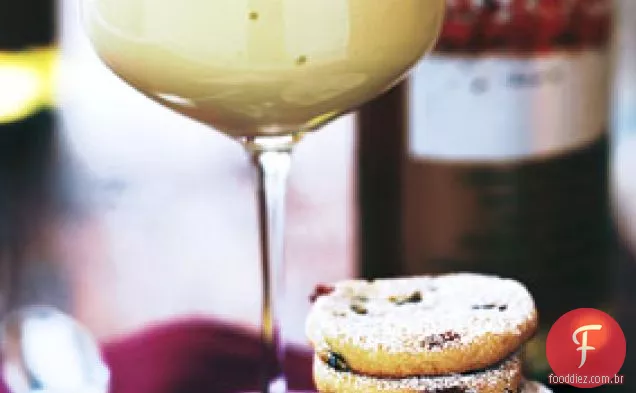 Moscato Zabaglione com biscoitos de Fubá