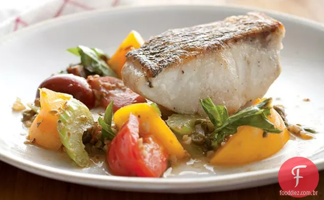 Baixo listrado com herança tomate Scampi