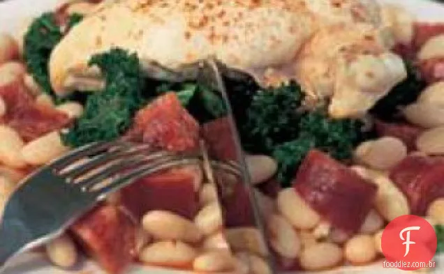Frango Com Chouriço E Feijão Cannellini