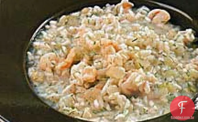 Risoto de camarão e erva-doce