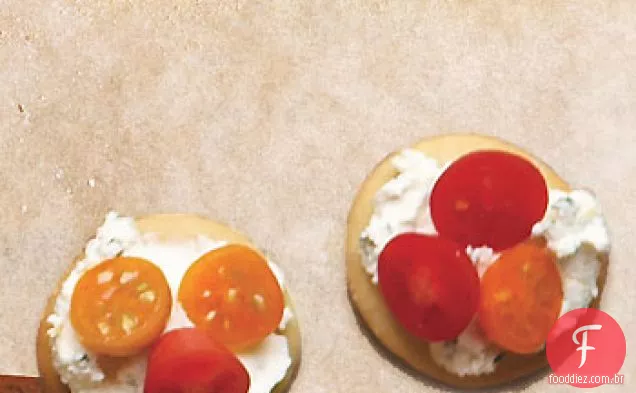 Pizzette com queijo de cabra e ricota