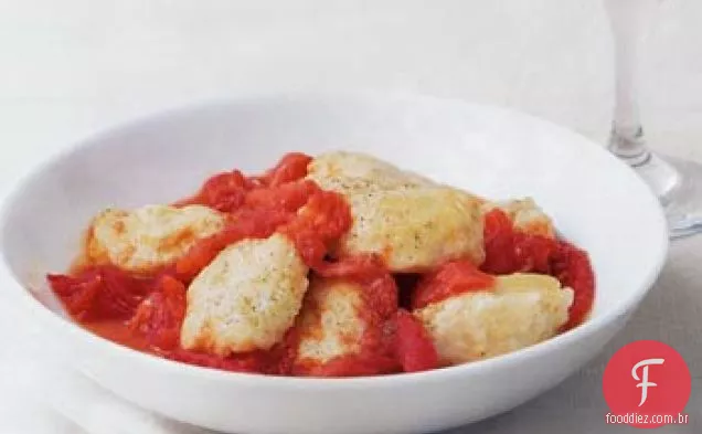Nhoque de ricota com tomate assado