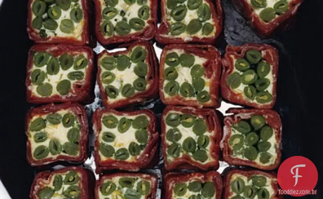 Feijão verde e Prosciutto Negimaki