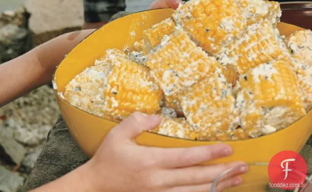 Milho na espiga com Manteiga De Menta-Feta